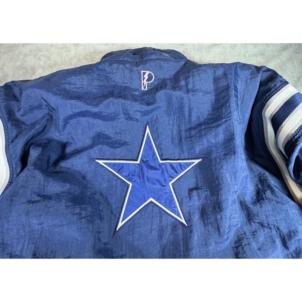 VTG Dallas‎ Cowboys Pro Player XL Reversible Jacket  Black Blue NFL Experience
